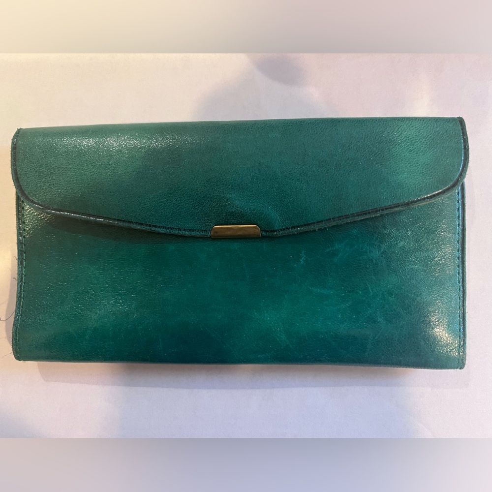 Leather Green slim wallet